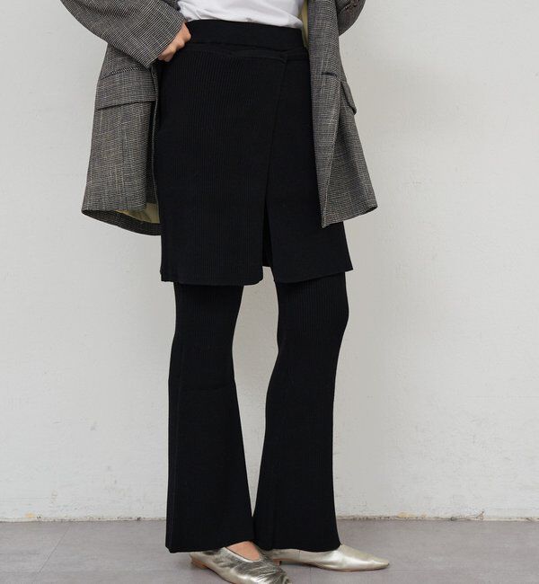  「ニットレイヤードパンツ」|チノ|