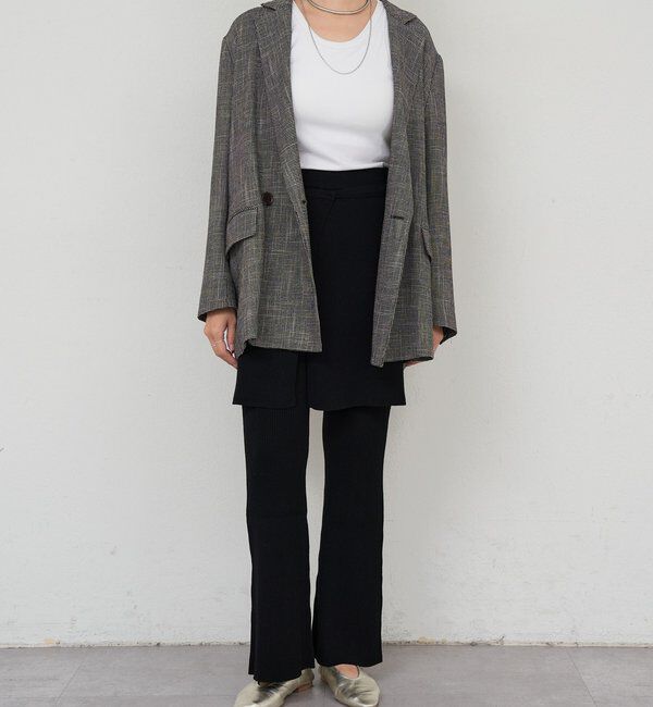  「ニットレイヤードパンツ」|チノ|