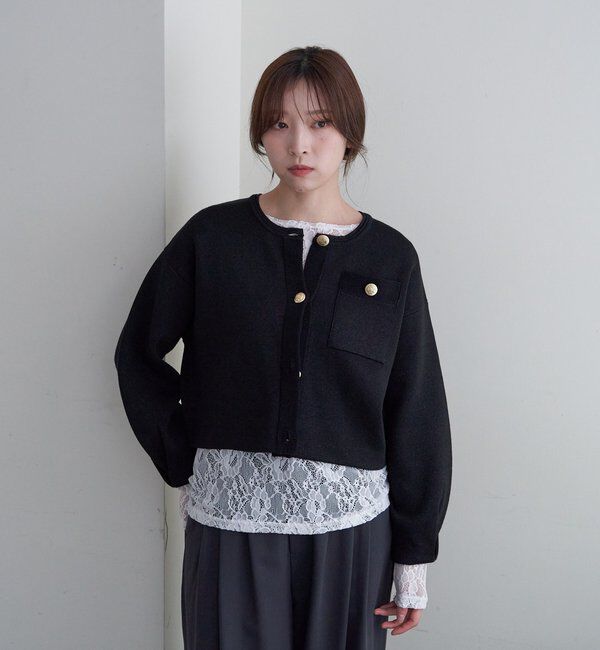  「ラメニットカーディガン」|カーディガン|