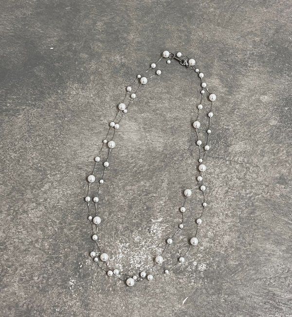  「パールロングチェーンネックレス」|ネックレス|