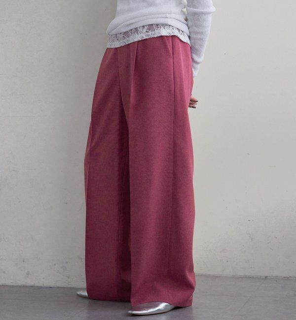  「【セットアップ対応】トロタックワイドパンツ」|チノ|ローズ