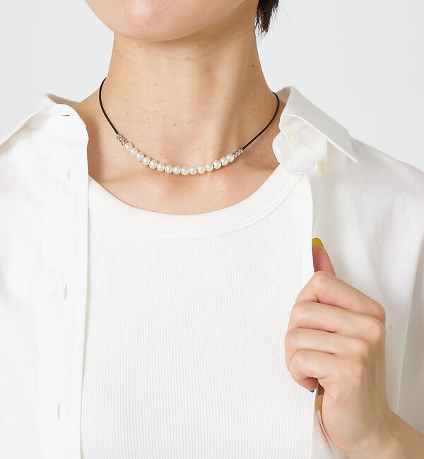 collex「【dignif】【金属アレルギー対応】パール&ボール チョーカー」|ネックレス|