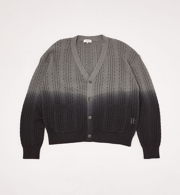 ABAHOUSE「【透かし編み】グラデーション シアー カーディガン」|カーディガン|グレー