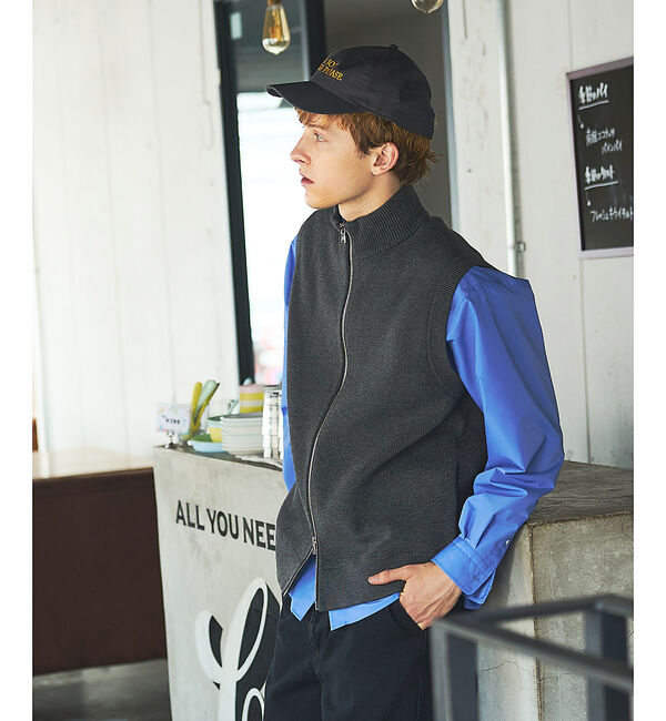 ABAHOUSE「12ゲージ ドライバーズニットベスト / ダブルジップ」|ニット・セーター|