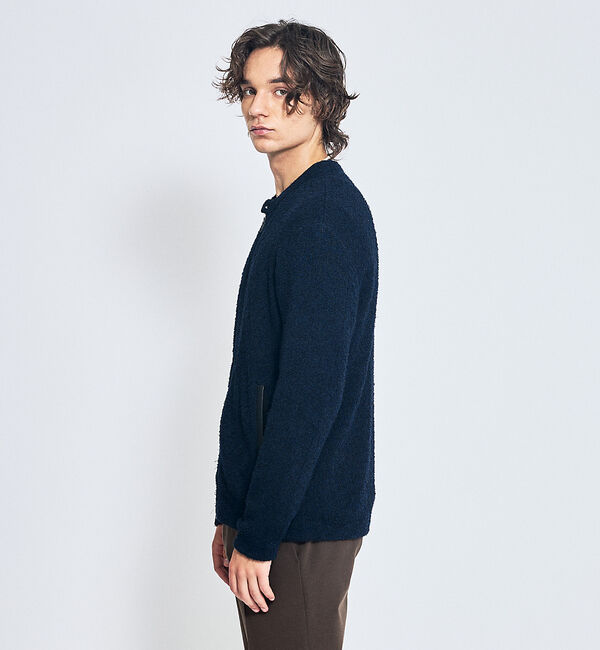 ABAHOUSE「カールヤーン ニットライダース / ニットブルゾン」|ブルゾン・スタジャン|