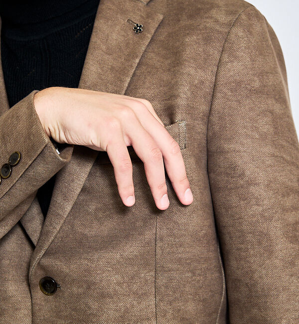 ABAHOUSE「【セットアップ対応】Down Fabric フェードスエード ジャケット / F」|テーラードジャケット|