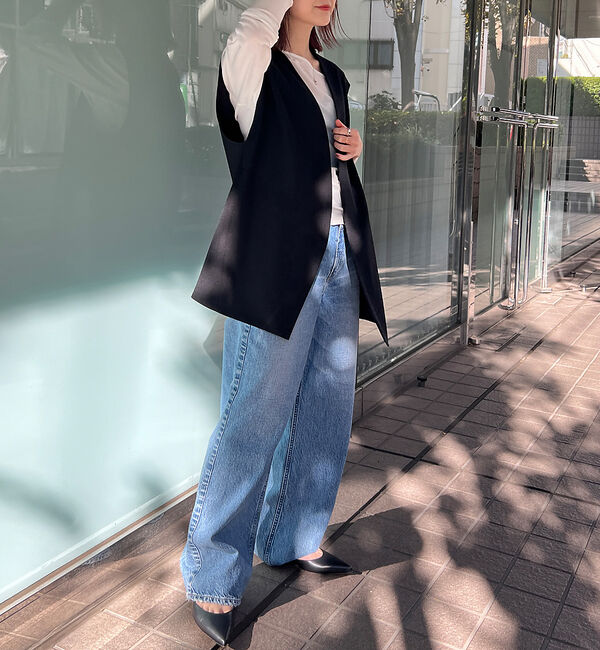 Rouge vif「【セットアップ対応】ノーカラー  ジレジャケット」|ベスト・ジレ|