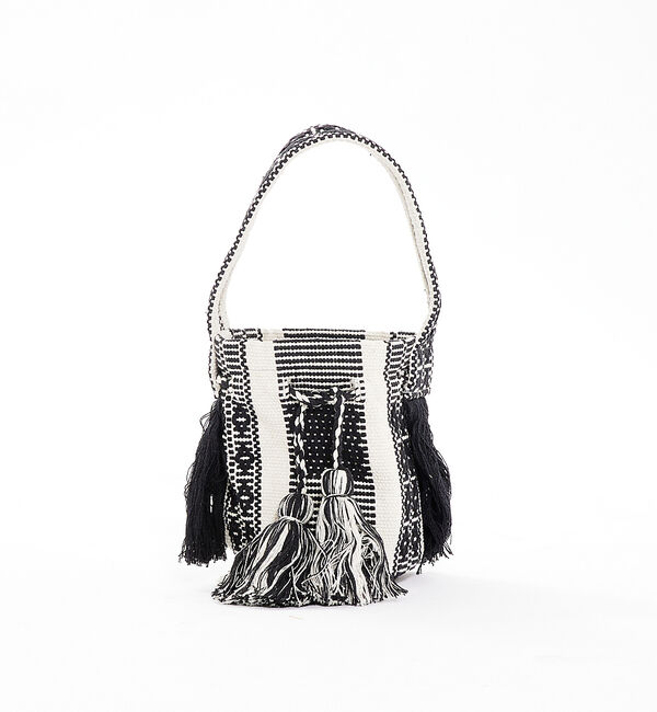 Rouge vif「【Swaraj/スワラージ】ジャガードバケツ型バッグ / ハンドバッグ / ハン」|ハンドバッグ|ブラック