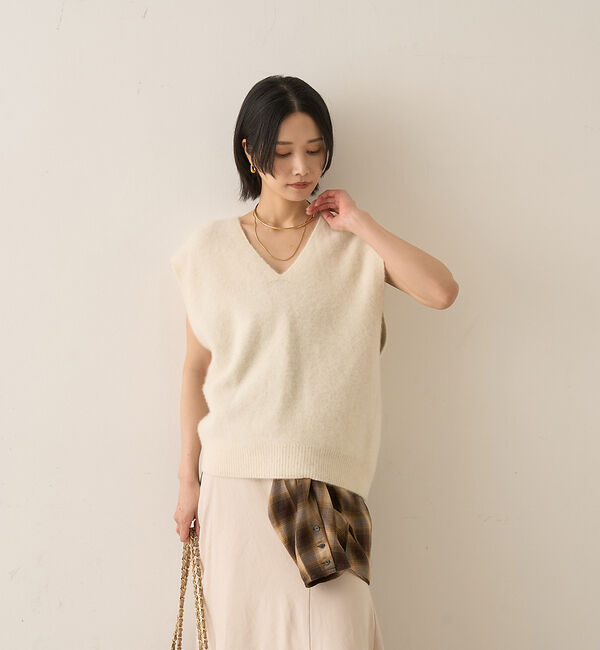 Rouge vif「フォックスウール ニットベスト」|ニット・セーター|