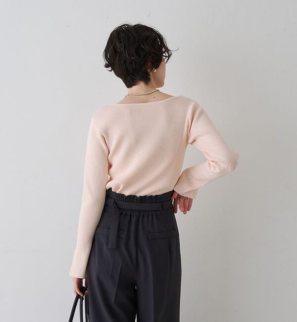 Rouge vif「【一部店舗限定】ドレープスリットスリーブリブニット」|ニット・セーター|