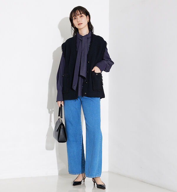 qualite「ツィードニットジレ」|ダウンベスト・ベスト|