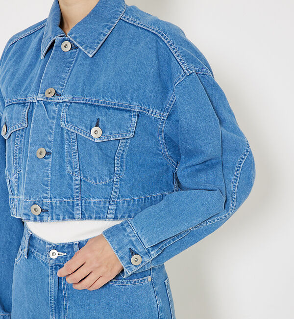 qualite「【大人のデニムJK】コットンリネンデニムショートジャケット/セットアップ対応」|その他|