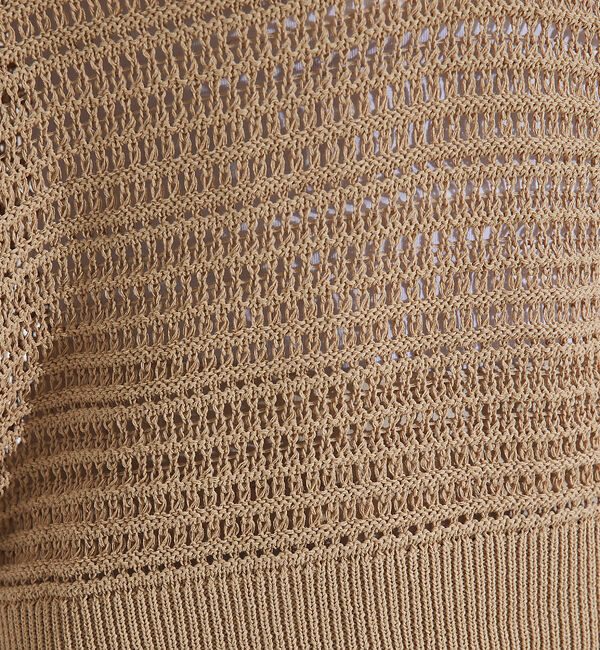 qualite「ガーターポロ襟ニット」|ニット・セーター|