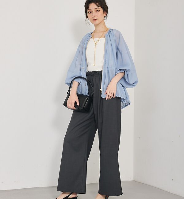 qualite「ラウンドスリーブギャザーブルゾン」|ブルゾン・スタジャン|