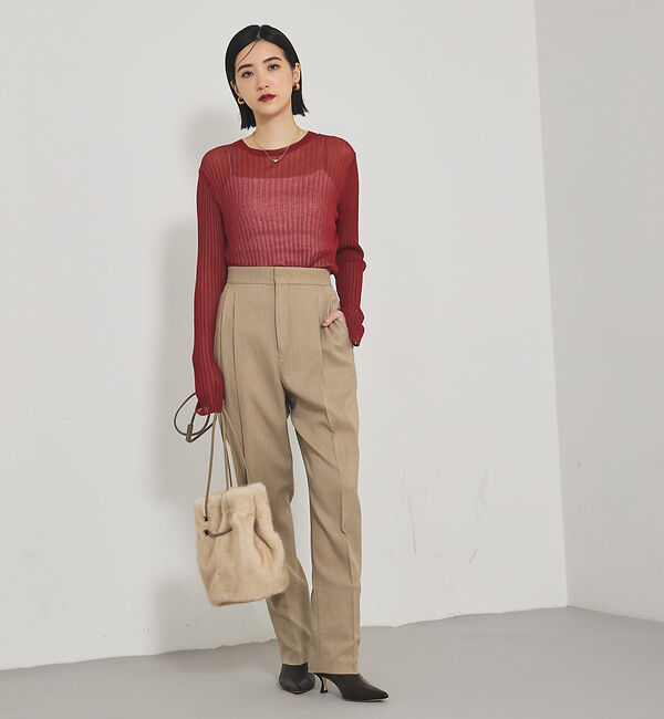 qualite「【Oggi掲載】ワイドリブシアースヌードニット/スヌード取り外し可能」|ニット・セーター|