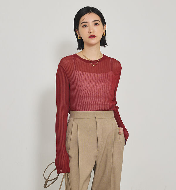 qualite「【Oggi掲載】ワイドリブシアースヌードニット/スヌード取り外し可能」|ニット・セーター|