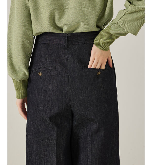 qualite「ハイウエストトラウザーデニム」|デニム|