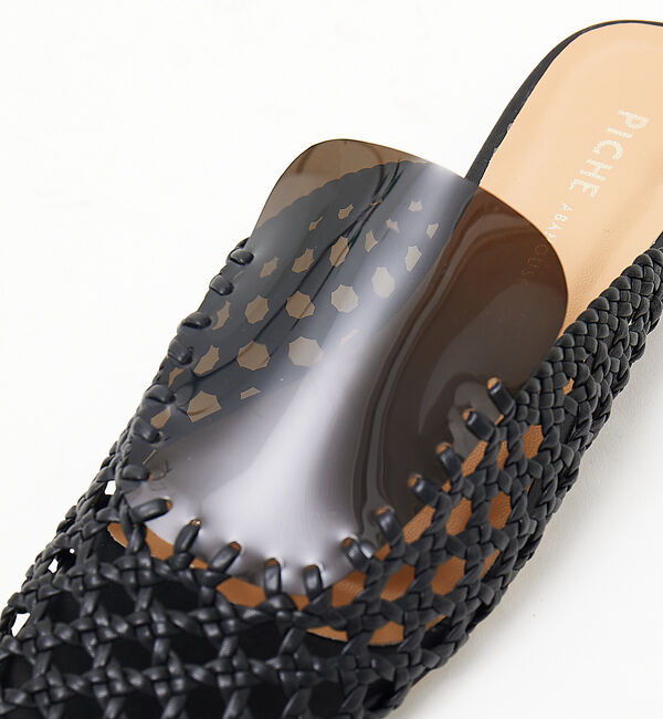 AU BANNISTER「《メッシュ&times;クリア》コンビフラットミュールサンダル」|サンダル|