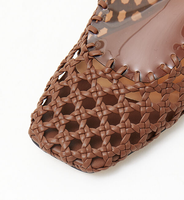 AU BANNISTER「《メッシュ&times;クリア》コンビフラットミュールサンダル」|サンダル|