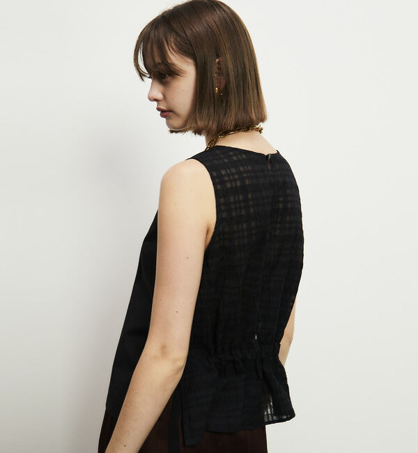 Soffitto「コットンリネンバックシアーブラウス」|シャツ・ブラウス|