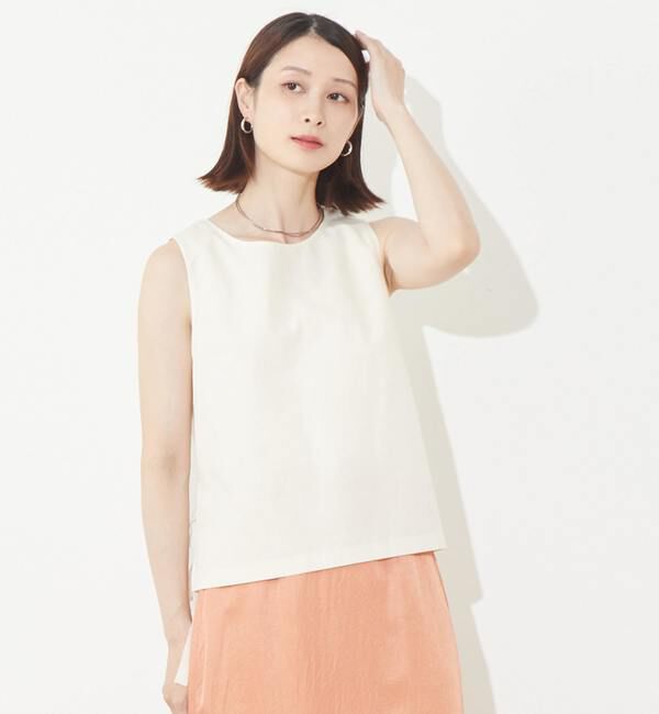 Soffitto「コットンリネンバックシアーブラウス」|シャツ・ブラウス|クリーム