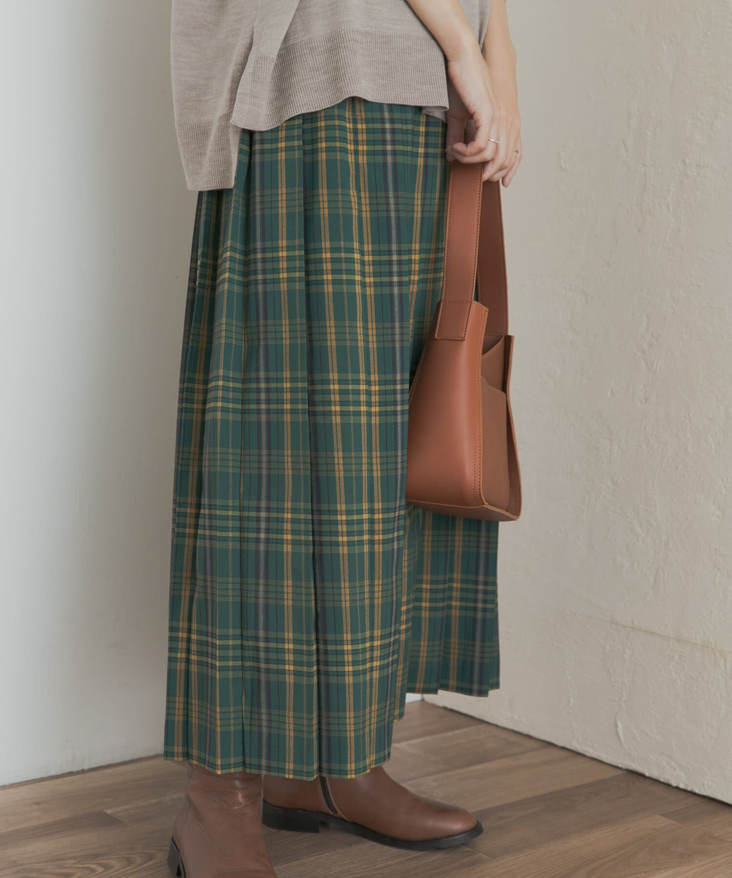 URBAN RESEARCH DOORS「『一部WEB限定カラー』チェックプリーツスカート」|スカート|