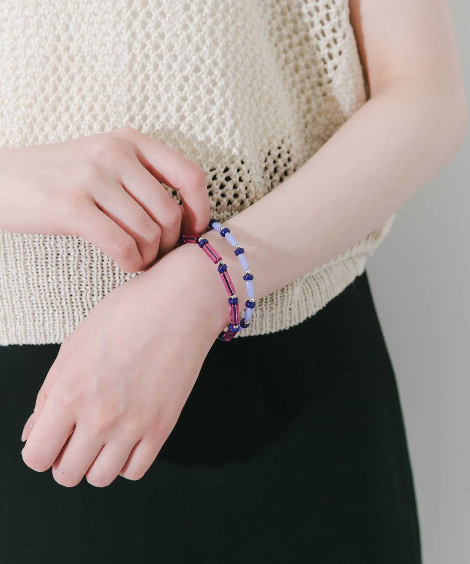 SMELLY「ミックスカラービーズ2セットブレスレット」|ブレスレット・バングル|