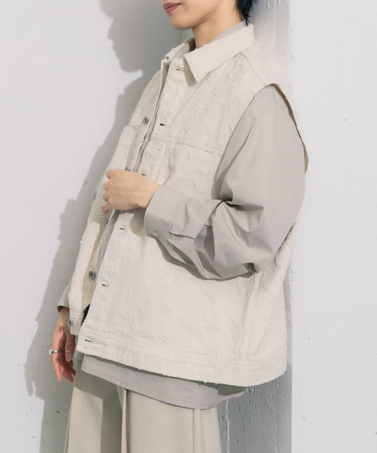 SENSE OF PLACE by URBAN RESEARCH「『セットアップ対応』 フラワーデニムベスト」|ベスト・ジレ|