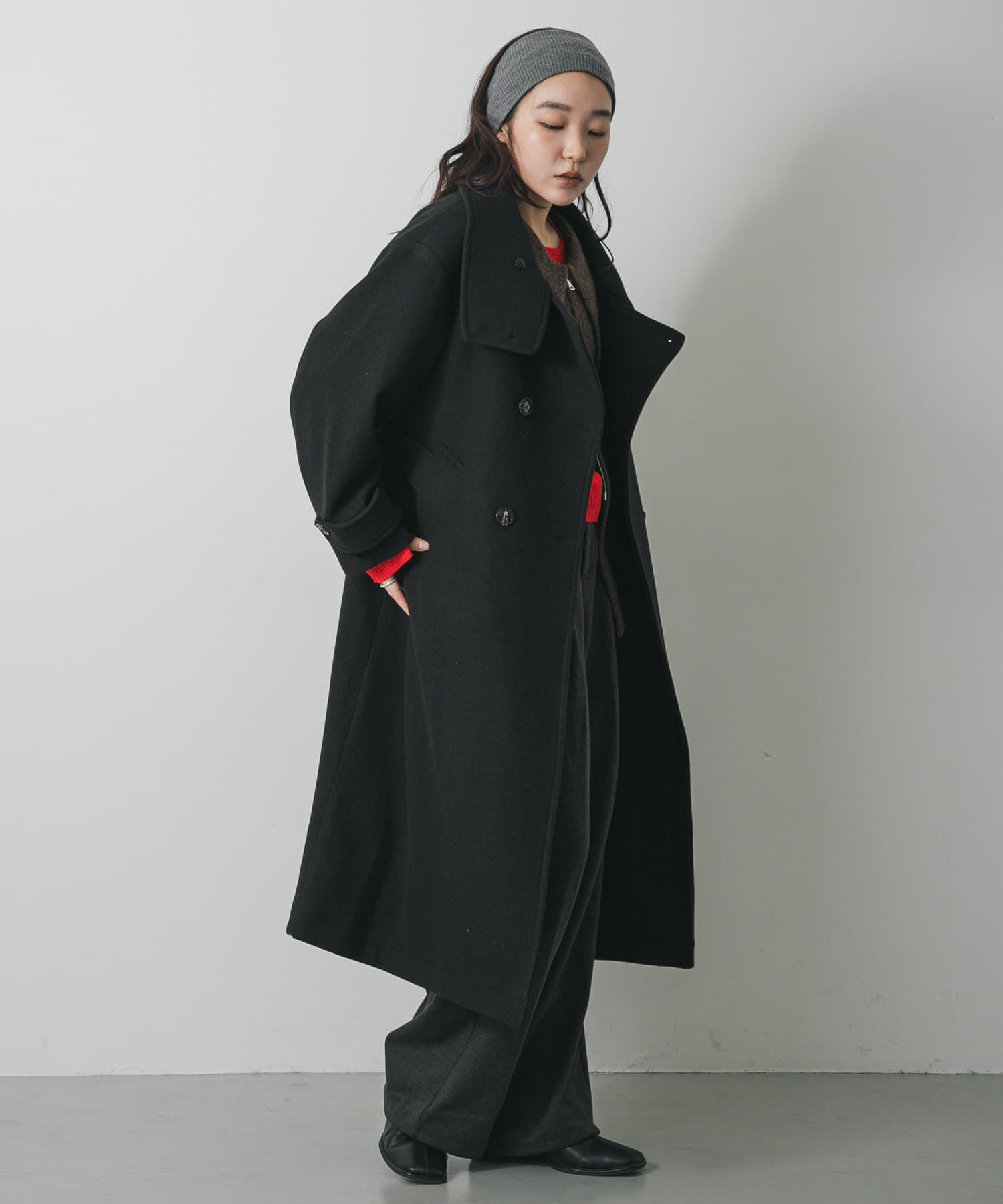 SENSE OF PLACE by URBAN RESEARCH「スタンドカラーロングコート」|ノーカラーコート|