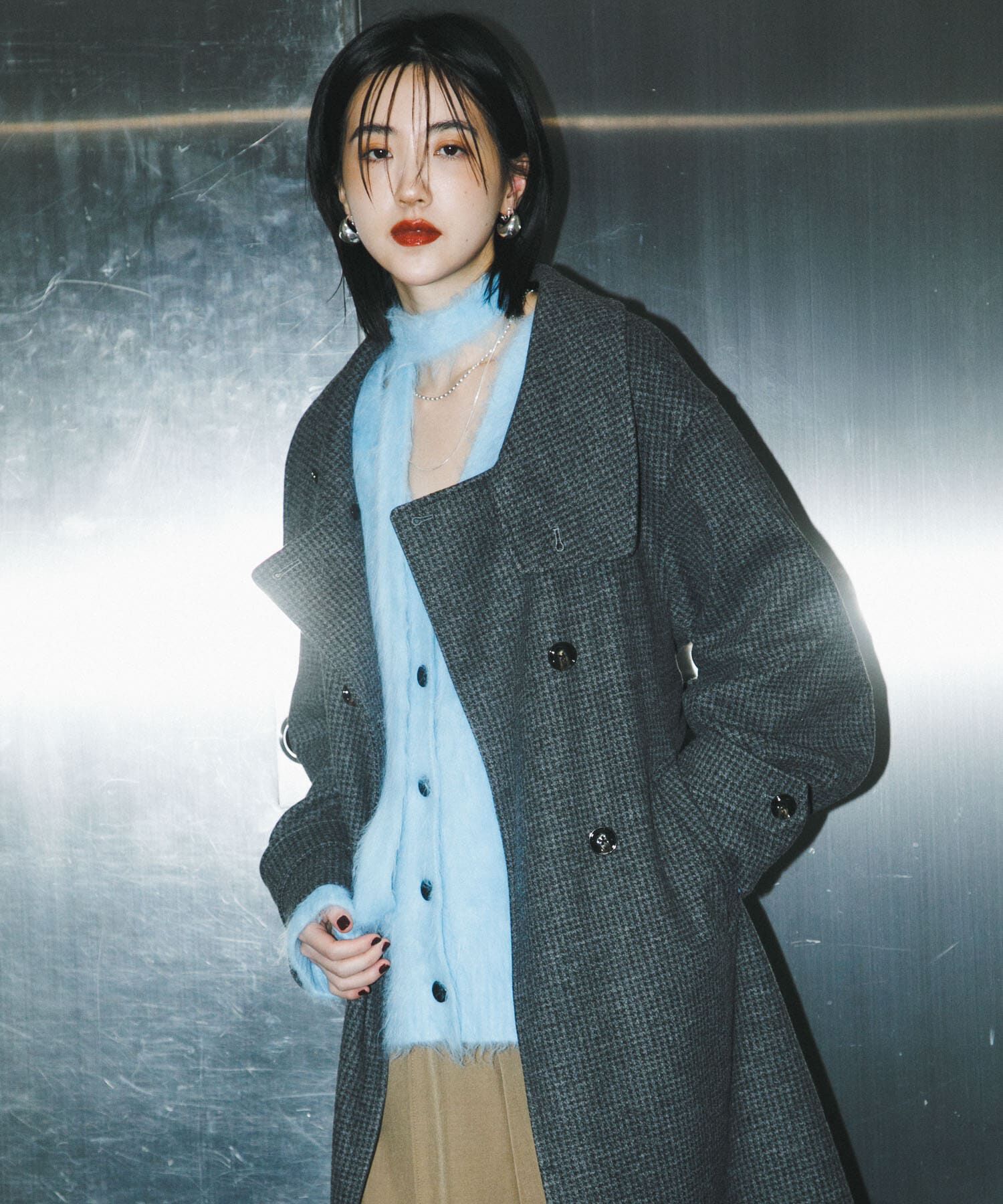 SENSE OF PLACE by URBAN RESEARCH「スタンドカラーロングコート」|ノーカラーコート|