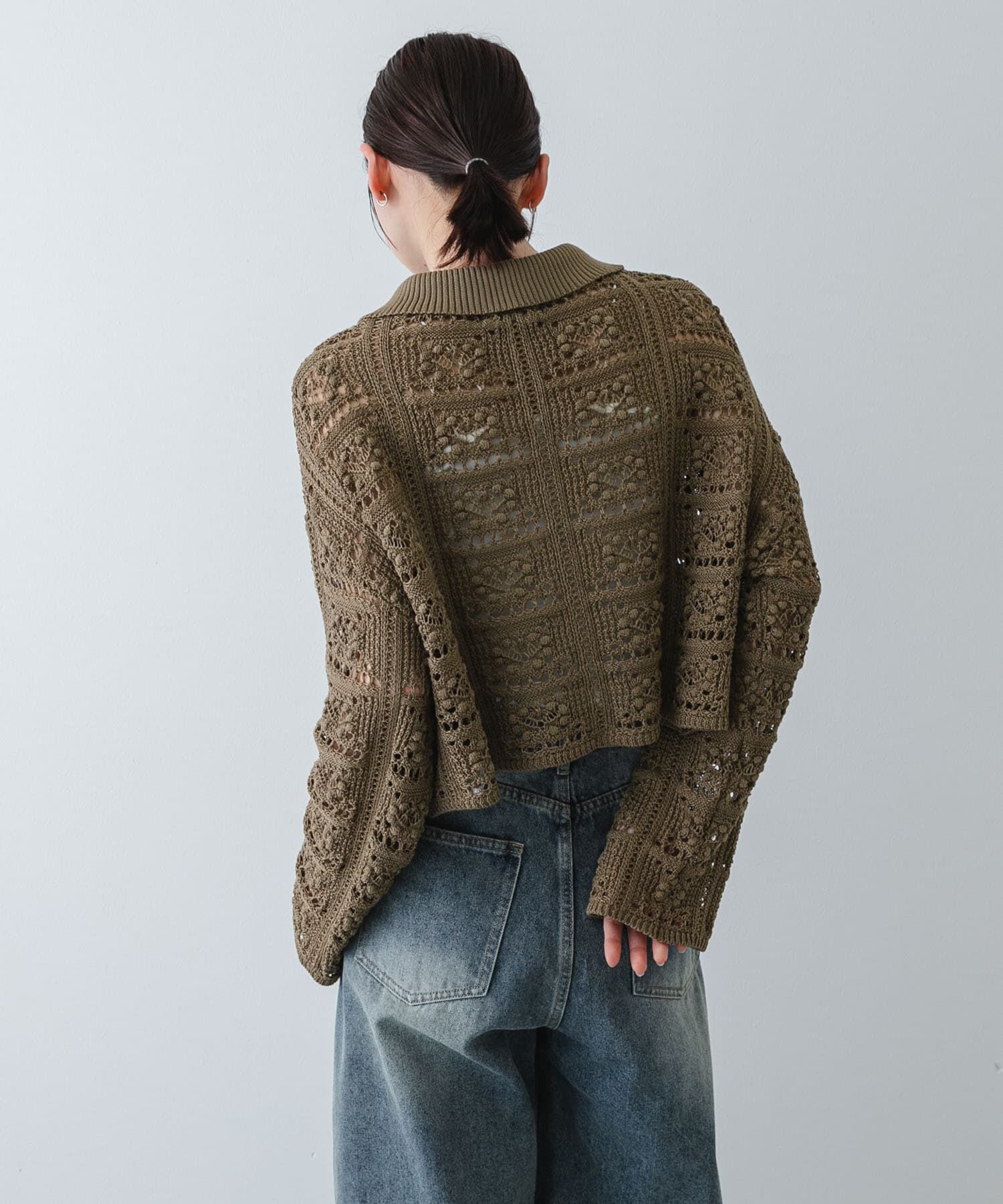 SENSE OF PLACE by URBAN RESEARCH「『洗濯可』レースアミエリツキニットカーディガン」|ニット・セーター|