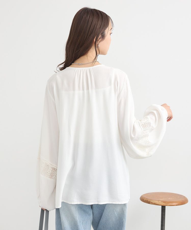 earth music&ecology「レーヨンレースデザインシャツ」|シャツ・ブラウス|