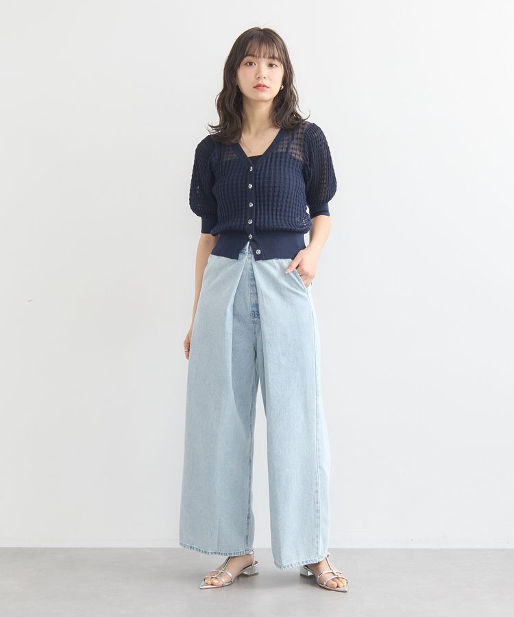 earth music&ecology「シアーチェックカーディガン」|カーディガン|