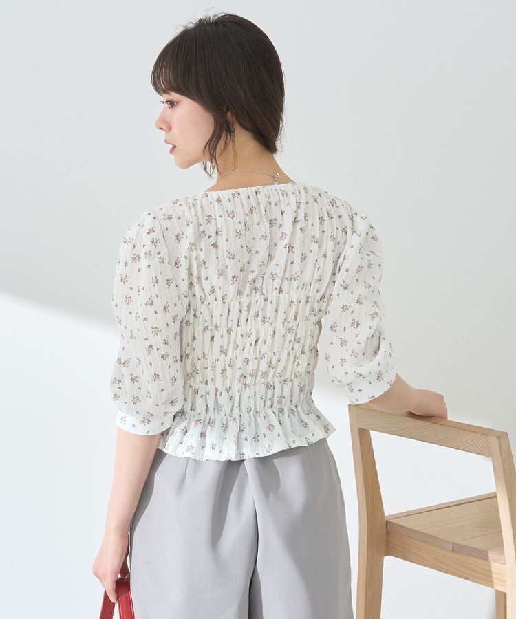 earth music&ecology「花柄ポコポコシャーリングトップス」|Tシャツ・カットソー|