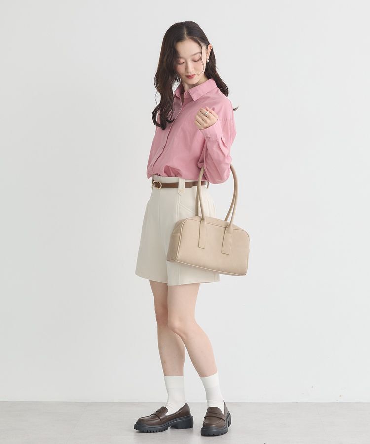 earth music&ecology「ワイドスクエアボストンバッグ」|ハンドバッグ|