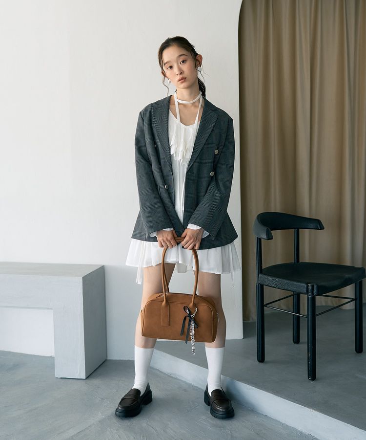 earth music&ecology「ワイドスクエアボストンバッグ」|ハンドバッグ|