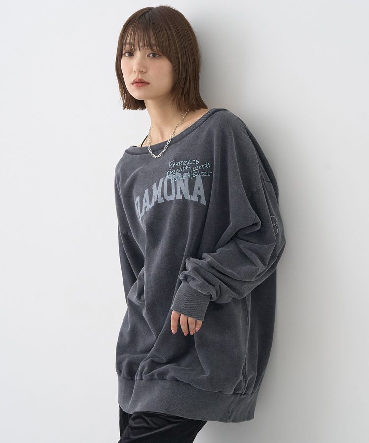 earth music&ecology「ランダム刺繍オフショルプルオーバー」|スウェット・ジャージ|