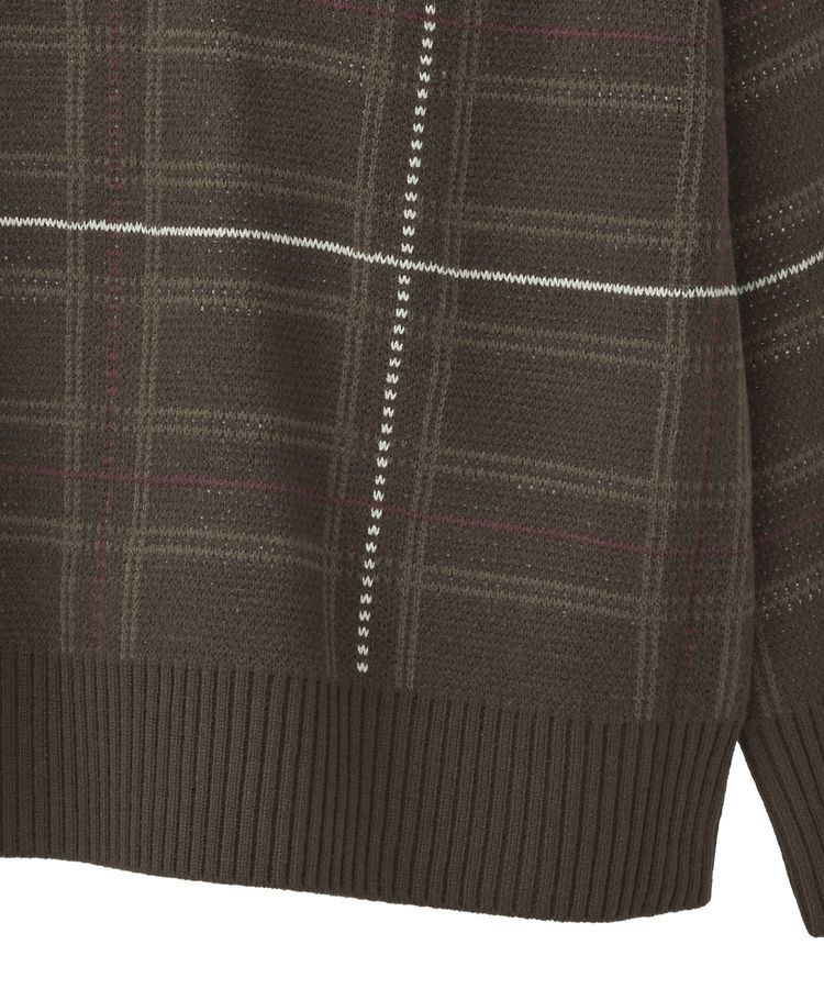 earth music&ecology「チェックジャガードニットプルオーバー」|ニット・セーター|