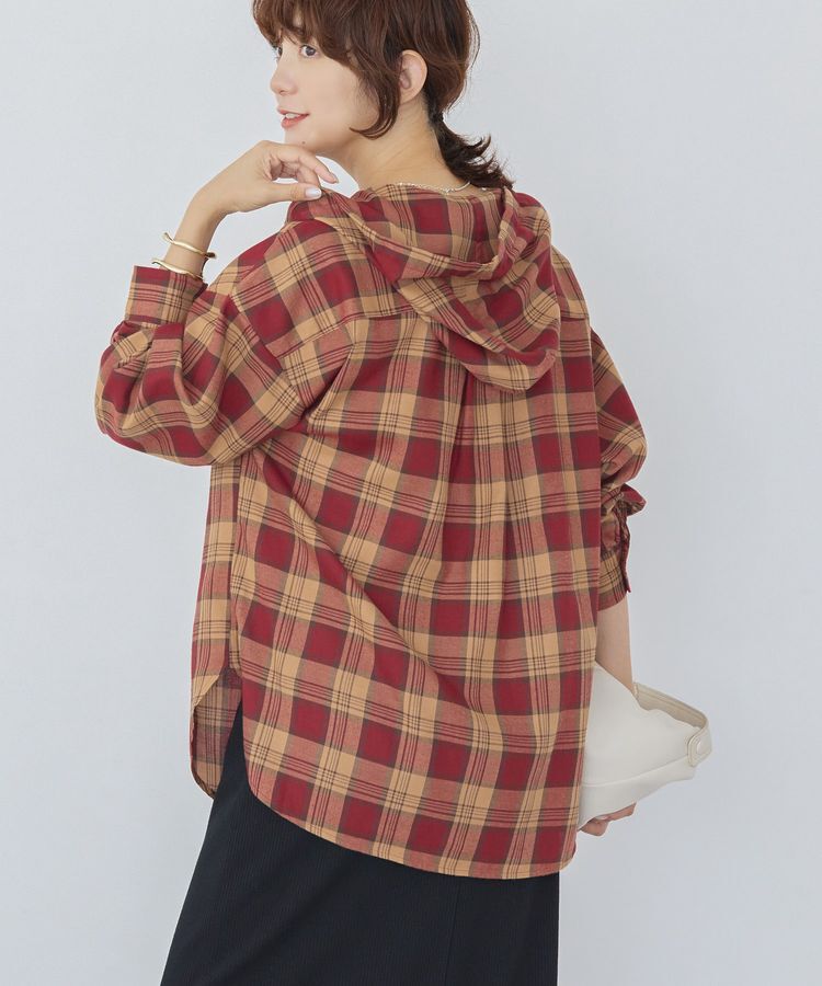 AMERICAN HOLIC「チェックフードシャツ」|シャツ・ブラウス|Red