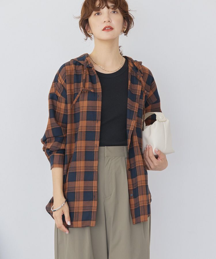 AMERICAN HOLIC「チェックフードシャツ」|シャツ・ブラウス|