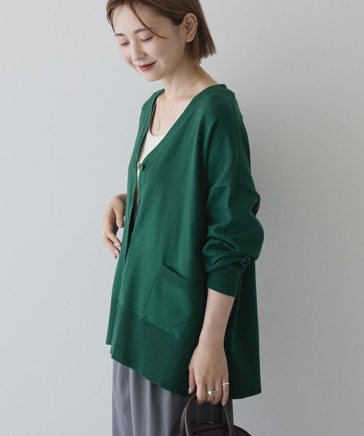 AMERICAN HOLIC「バイパチVネックルーズカーディガン＜静電気軽減＞」|カーディガン|