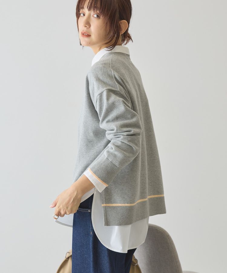 AMERICAN HOLIC「バイカラークルーネックニットプルオーバー」|ニット・セーター|