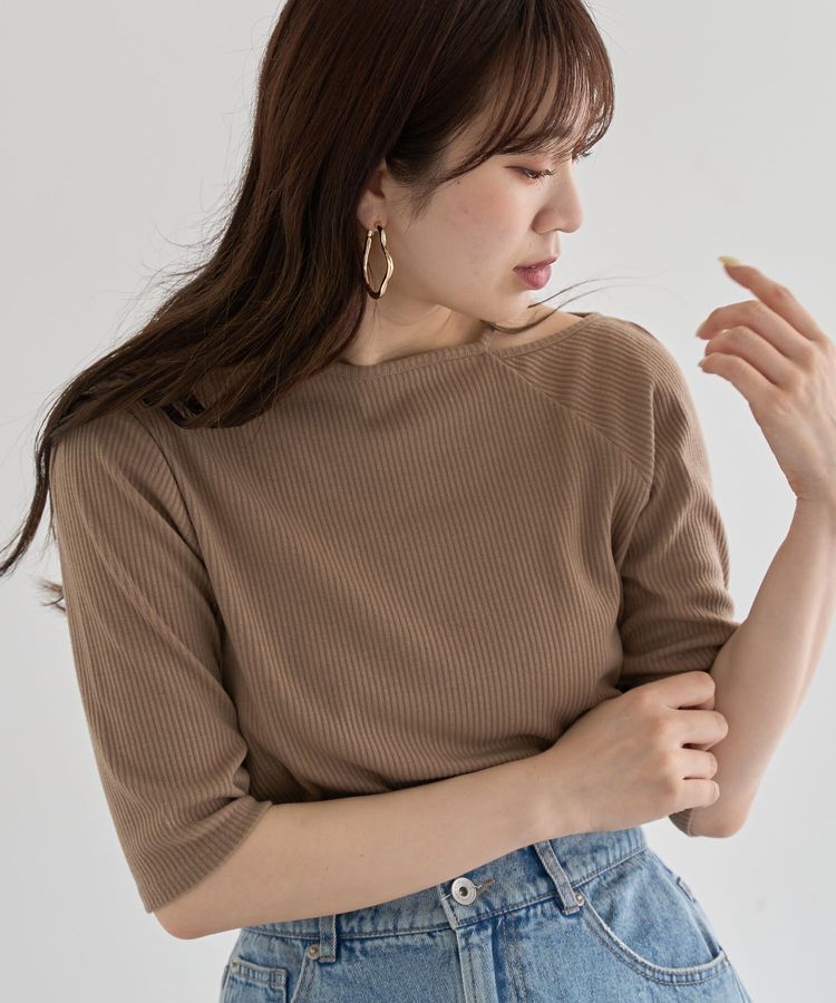 Green Parks「5分袖テレコリブプルオーバー」|Tシャツ・カットソー|