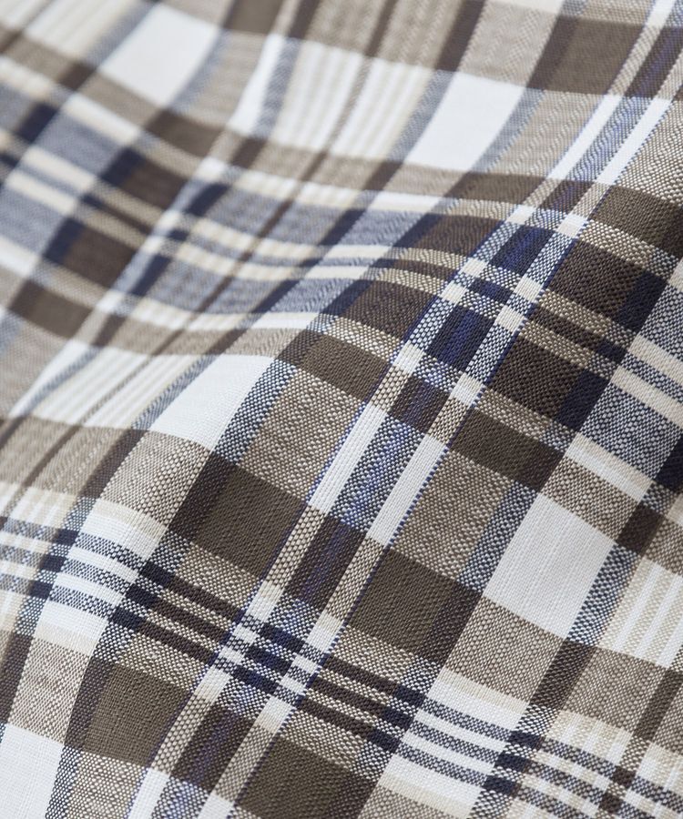 Green Parks「チェック柄シャーリングIラインスカート」|タイト|