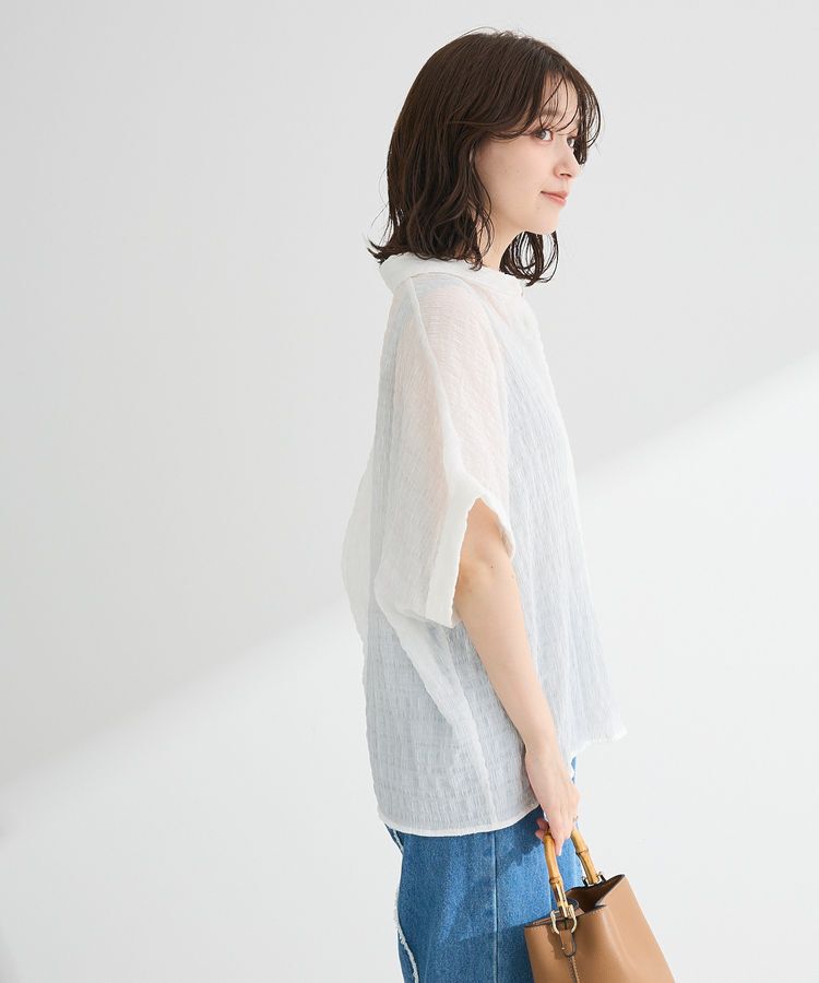 Green Parks「シアーシャーリングフレンチスリーブシャツ」|シャツ・ブラウス|