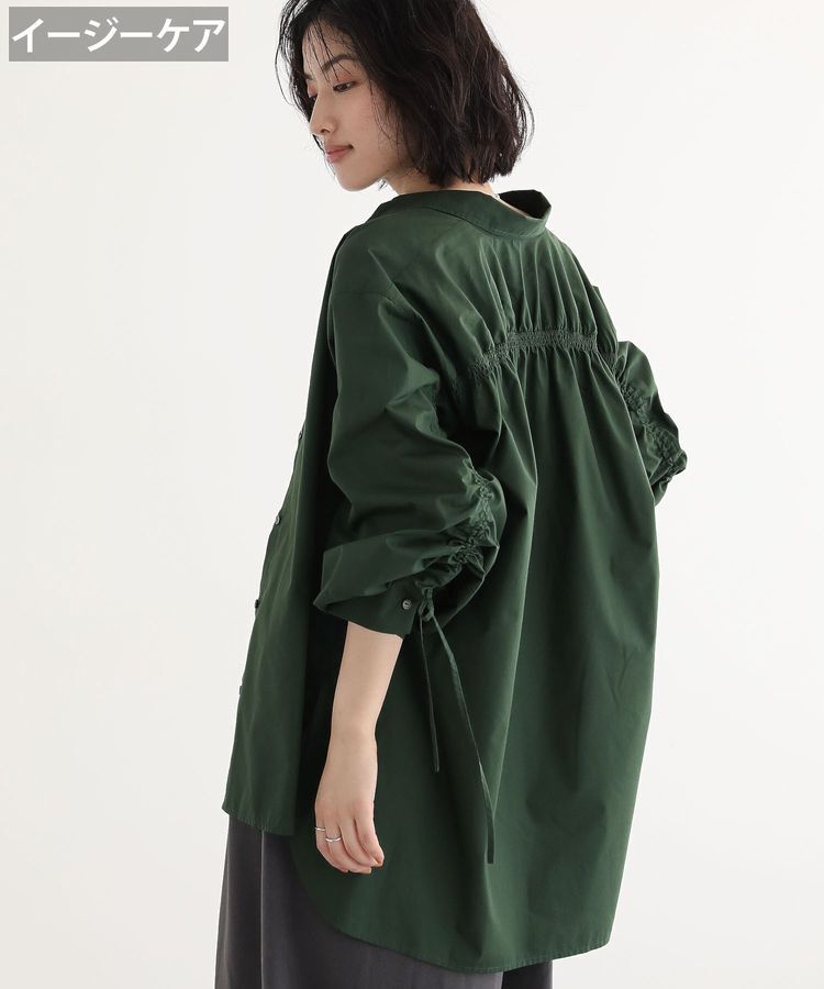 Green Parks「イージーケア袖シャーリングシャツ」|シャツ・ブラウス|Green