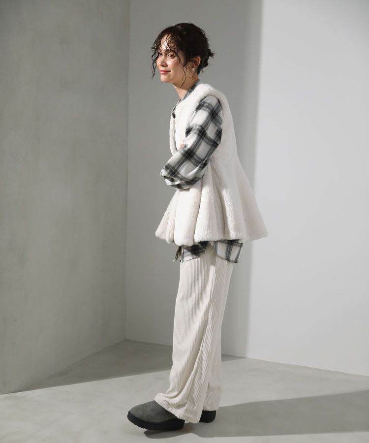 Green Parks「・ELENCARE DUE ペプラムフェイクファーベスト」|ベスト・ジレ|