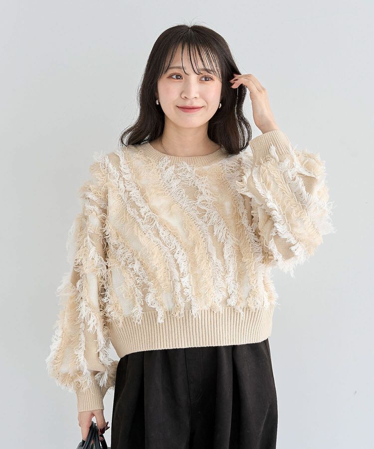 Green Parks「・ELENCARE DUE フリンジジャカードニット」|ニット・セーター|