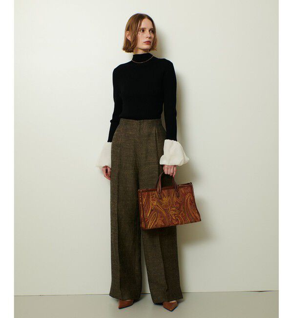 allureville「タフタバルーンスリーブコンビプルオーバー」|ニット・セーター|