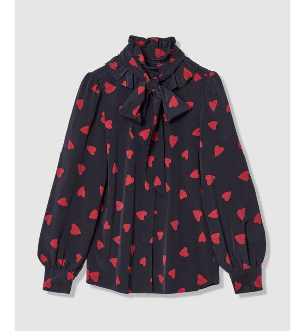 LOULOU WILLOUGHBY「WEB限定【LOULOU WILLOUGHBY】デシンハートプリントボウタイブラウス」|シャツ・ブラウス|
